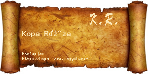 Kopa Róza névjegykártya