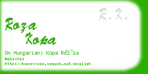 roza kopa business card